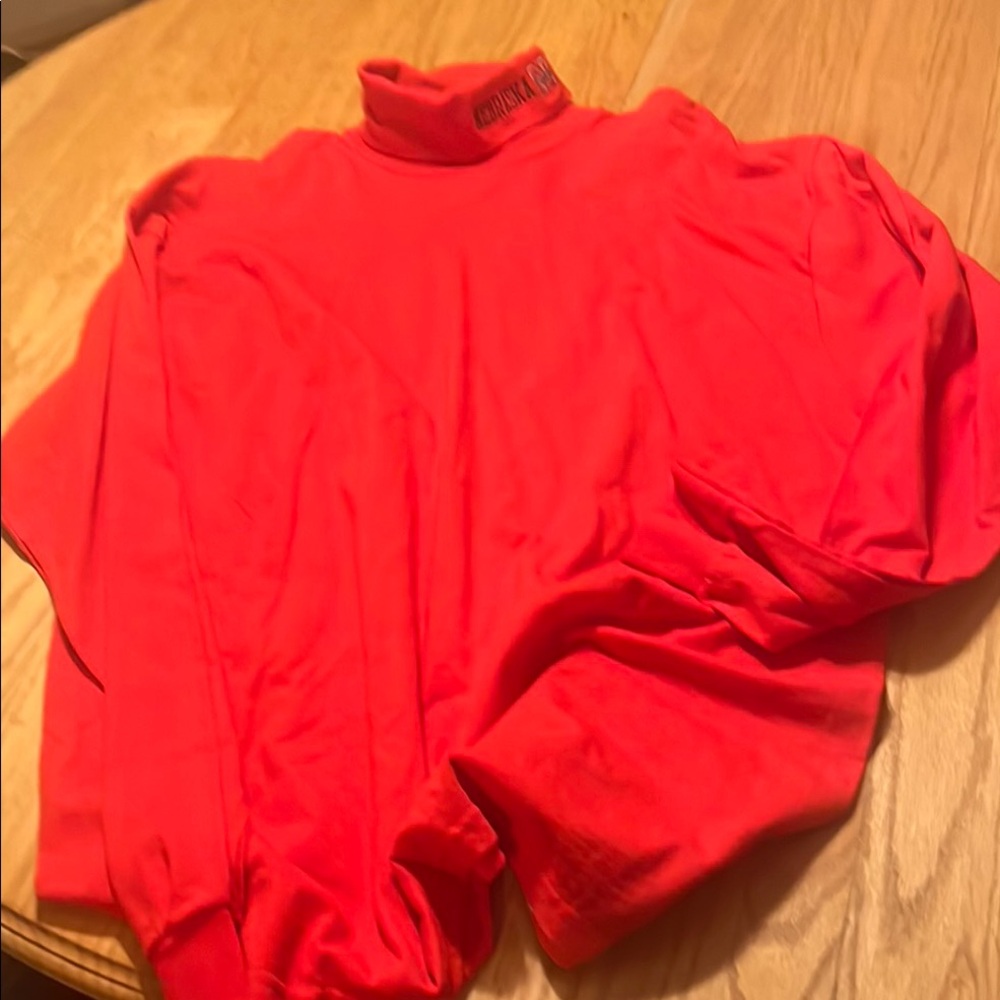 Nebraska Red Jersey with Long Sleeves and Turtleneck Style